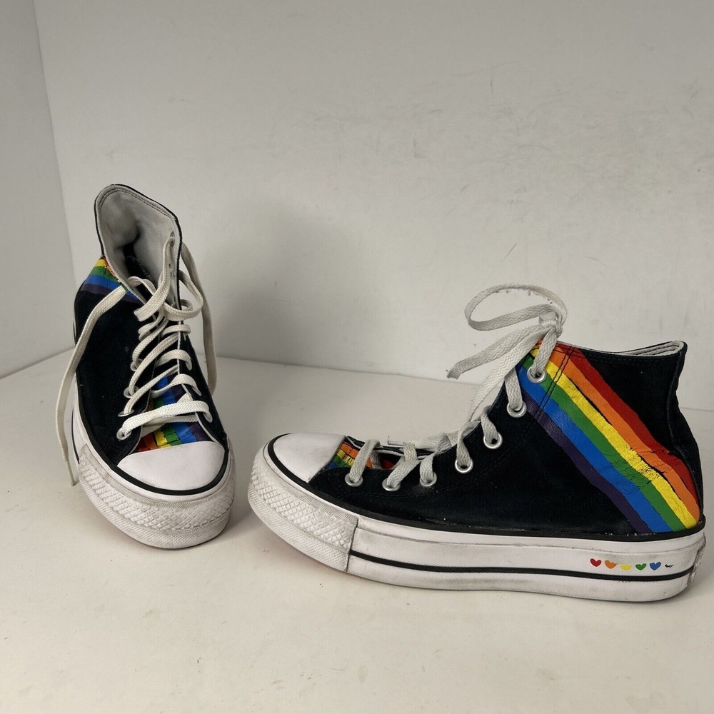 Converse Chuck Taylor All Star Hi Lift Platform Pride Mens 6.5 Womens 8.5 Black
